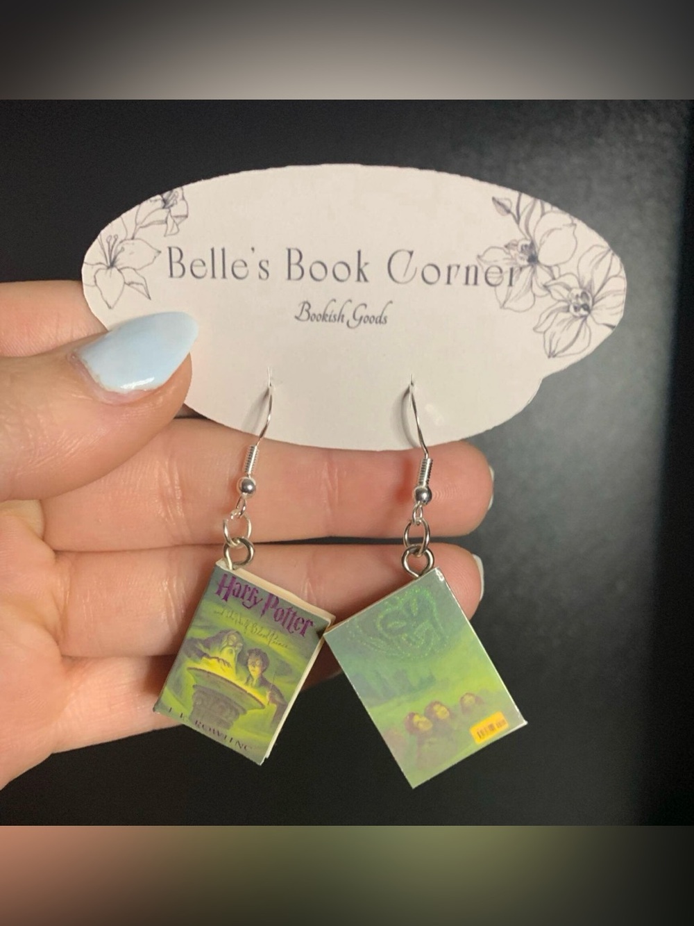 $5 for $25 Green Harry Potter Mini Book Earrings